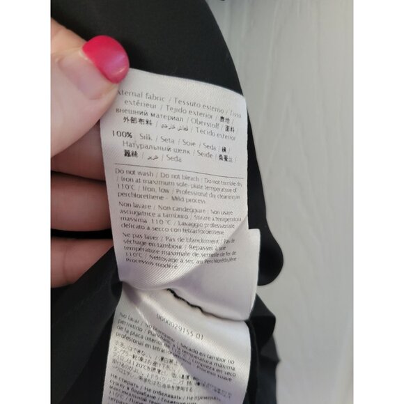 M Missoni Black Silk oversized black blouse size Large short sleeve Minimalist - Picture 6 of 8